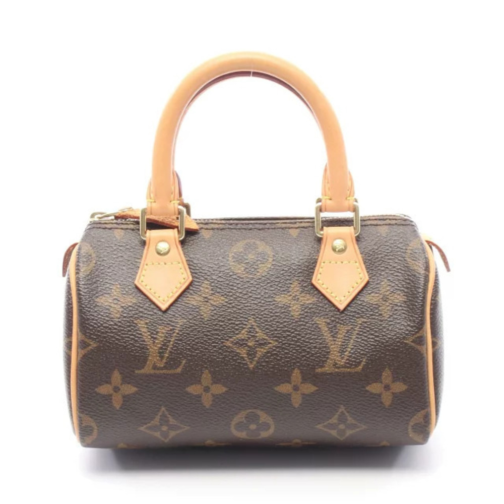 Louis Vuitton Speedy Handbag Canvas Leather Monogram Brown